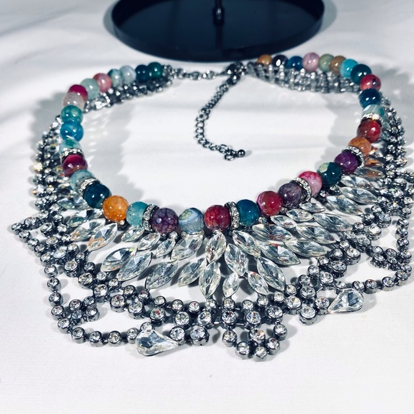 Jewelry - Ultimate Statement necklace rhinestone stones PROM, pageant, wedding